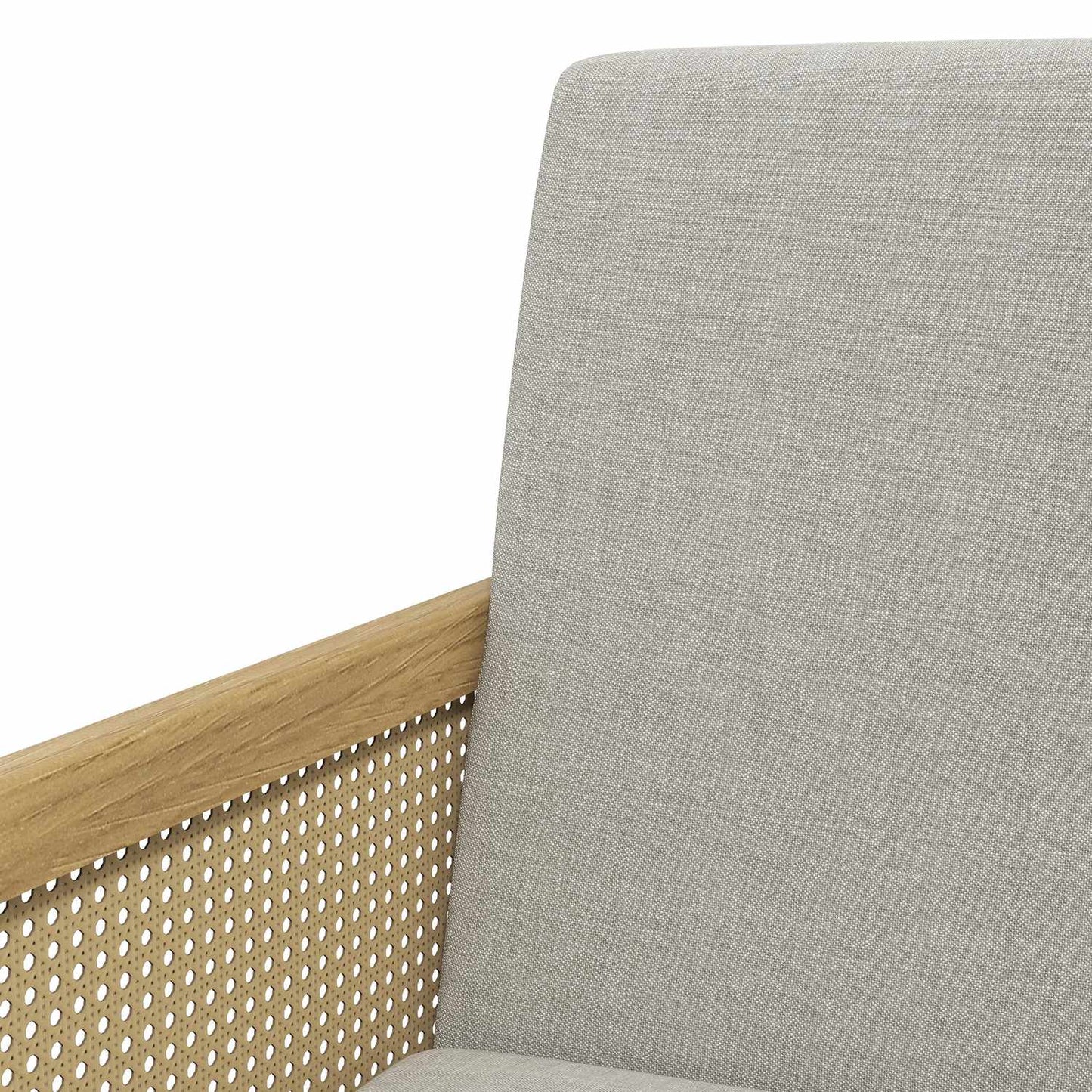 Accent Relaxation Chair, upholstered rattan look, linen look