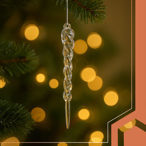 Acrylic Christmas Tree Icicles, 12 Pcs, 13 cm Long