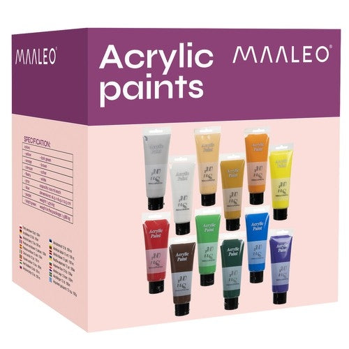 Acrylic paints 12 pcs. 100ml Maaleo 20424