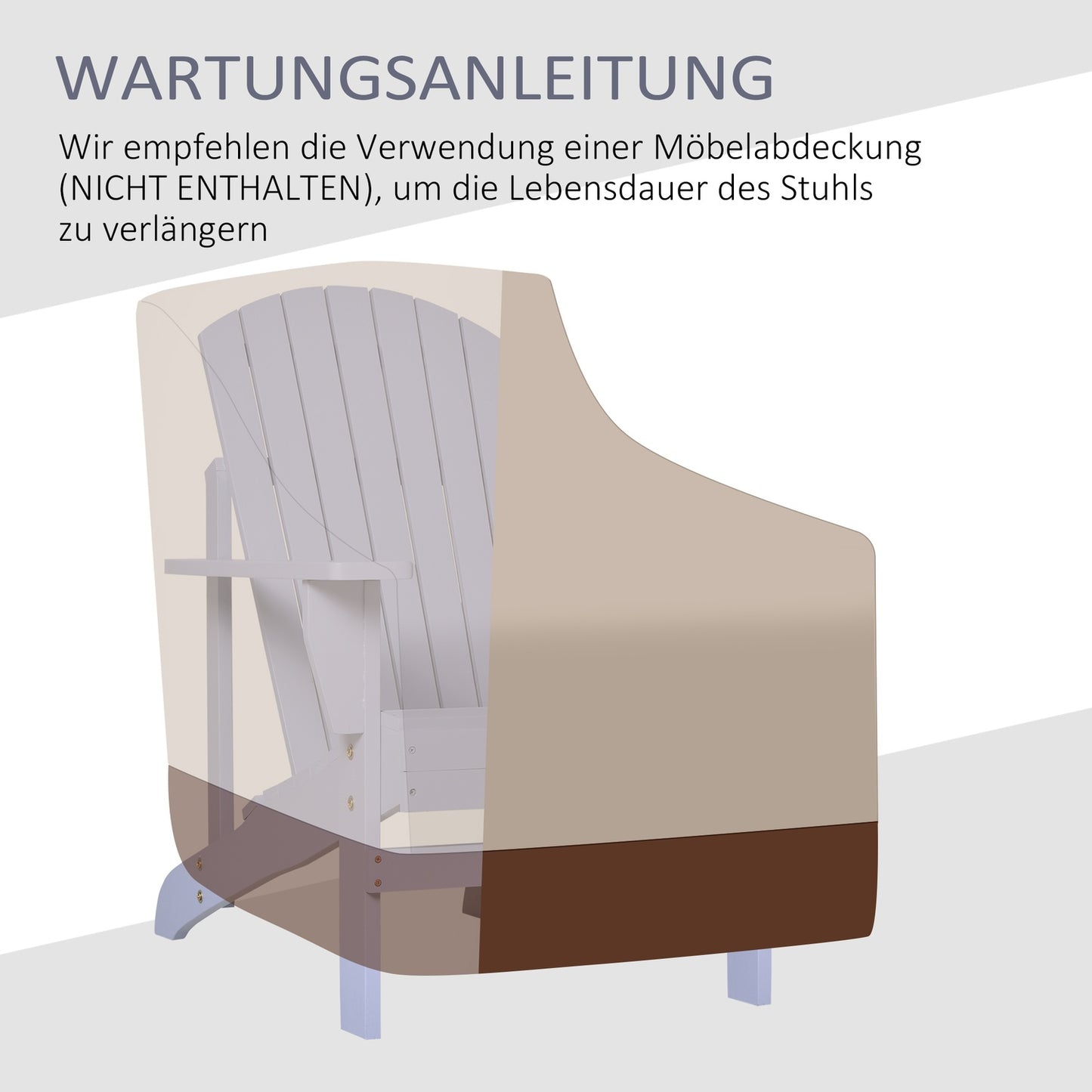 Adirondack Garden Chair with Cup Holder - Solid Wood, Gray