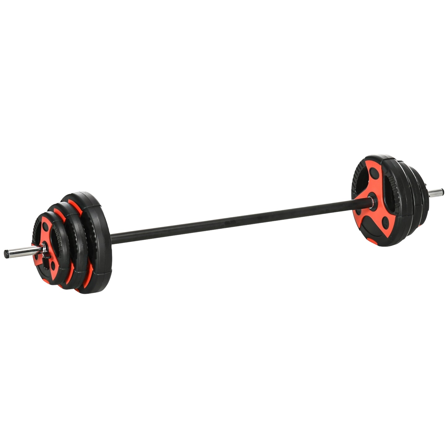 Adjustable 20 kg barbell set with non-slip handle, floor safe