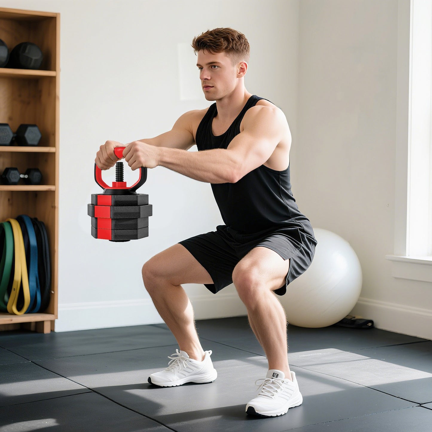 Adjustable 4-in-1 Dumbbell Set – 20KG for Home Workouts