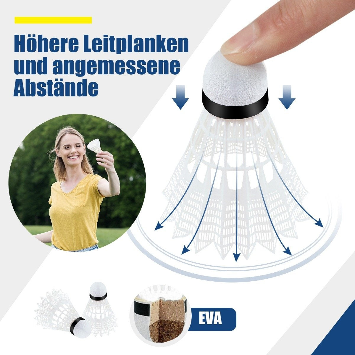 Adjustable Badminton Net Set with Stand, Shuttlecocks & Bag