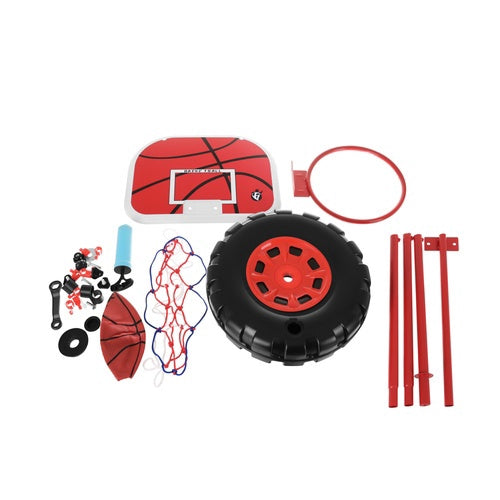 Adjustable Basketball Hoop Set with Backboard and Ball