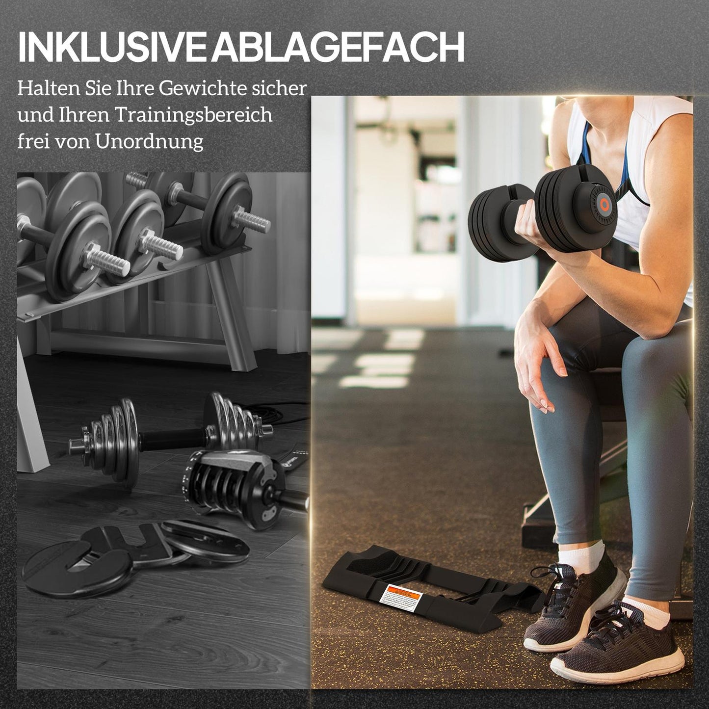 Adjustable Dumbbell Set, 6–20 kg with Non-Slip Grip