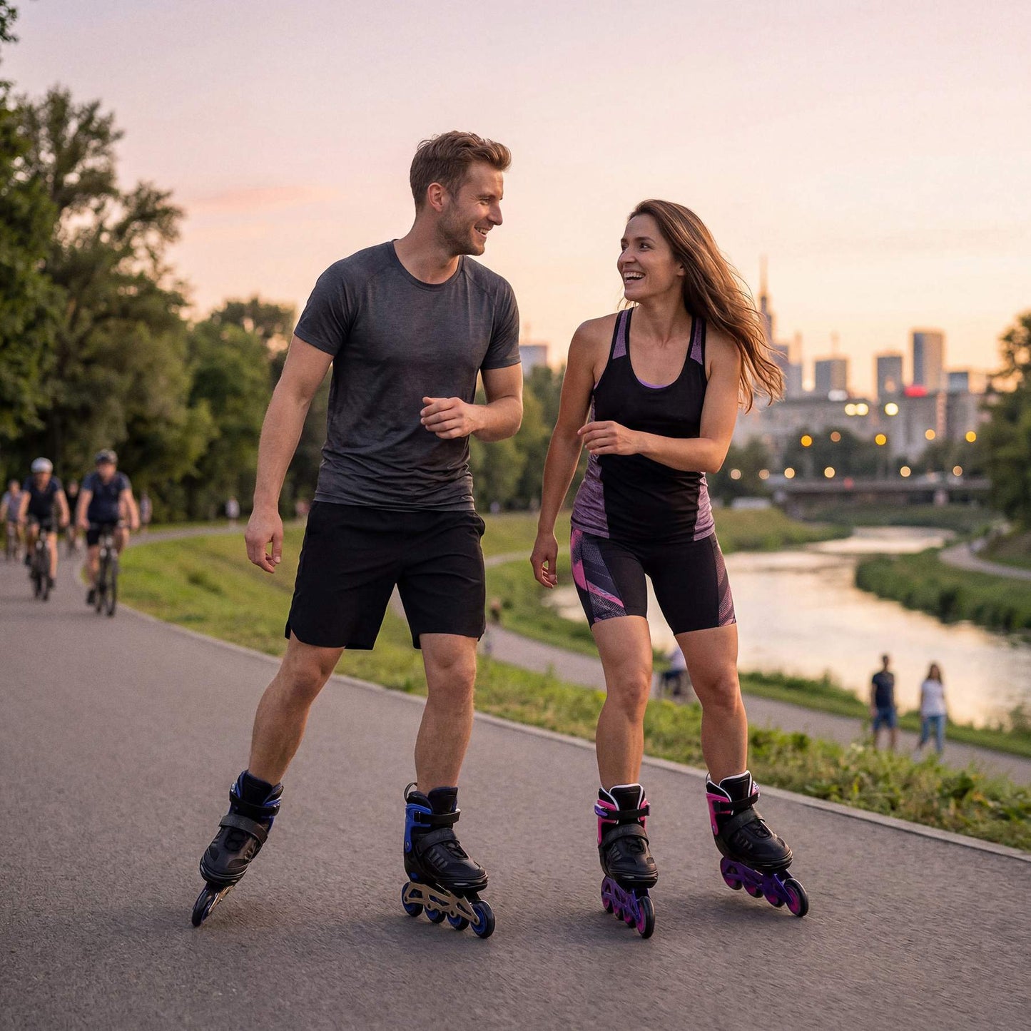 Adjustable Inline Skates, Pink, Size L 39-42, ABEC 7