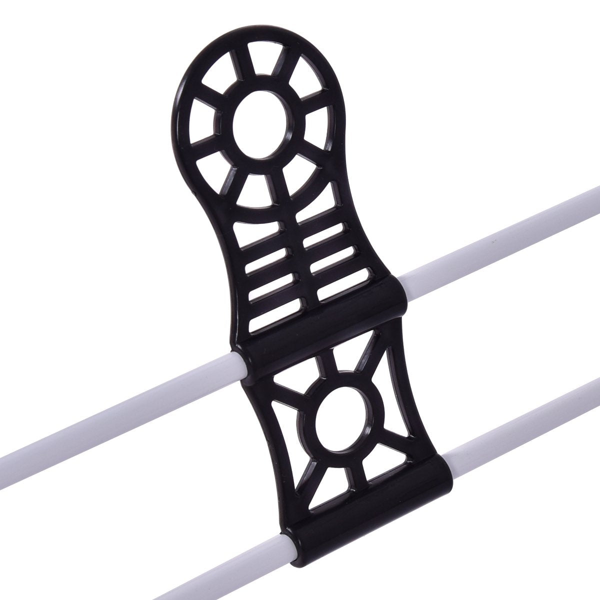 Adjustable Metal Clothes Drying Rack with Shoe Shelves