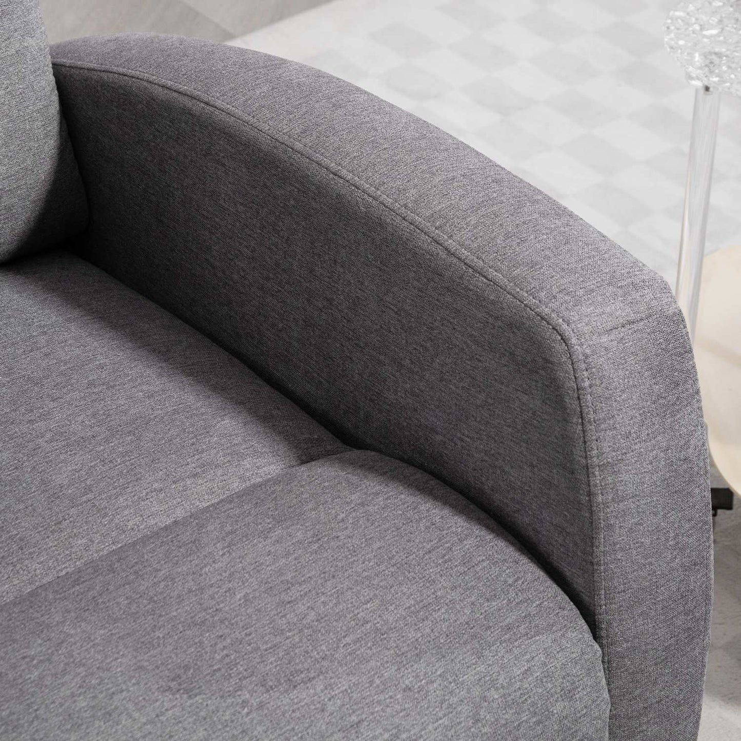 Adjustable Recliner Chair with Footrest, Dark Grey Fabric