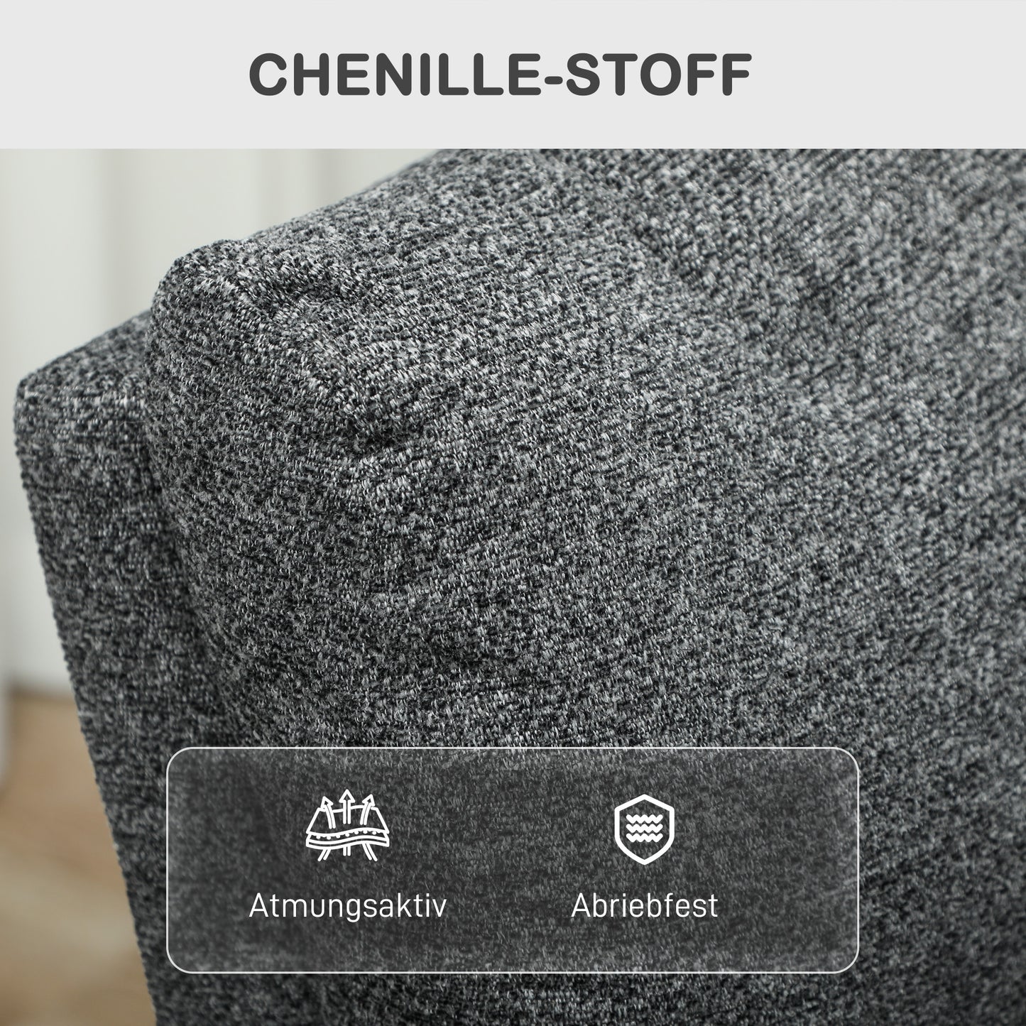 Adjustable Recliner Chair with Footrest, Gray Fabric