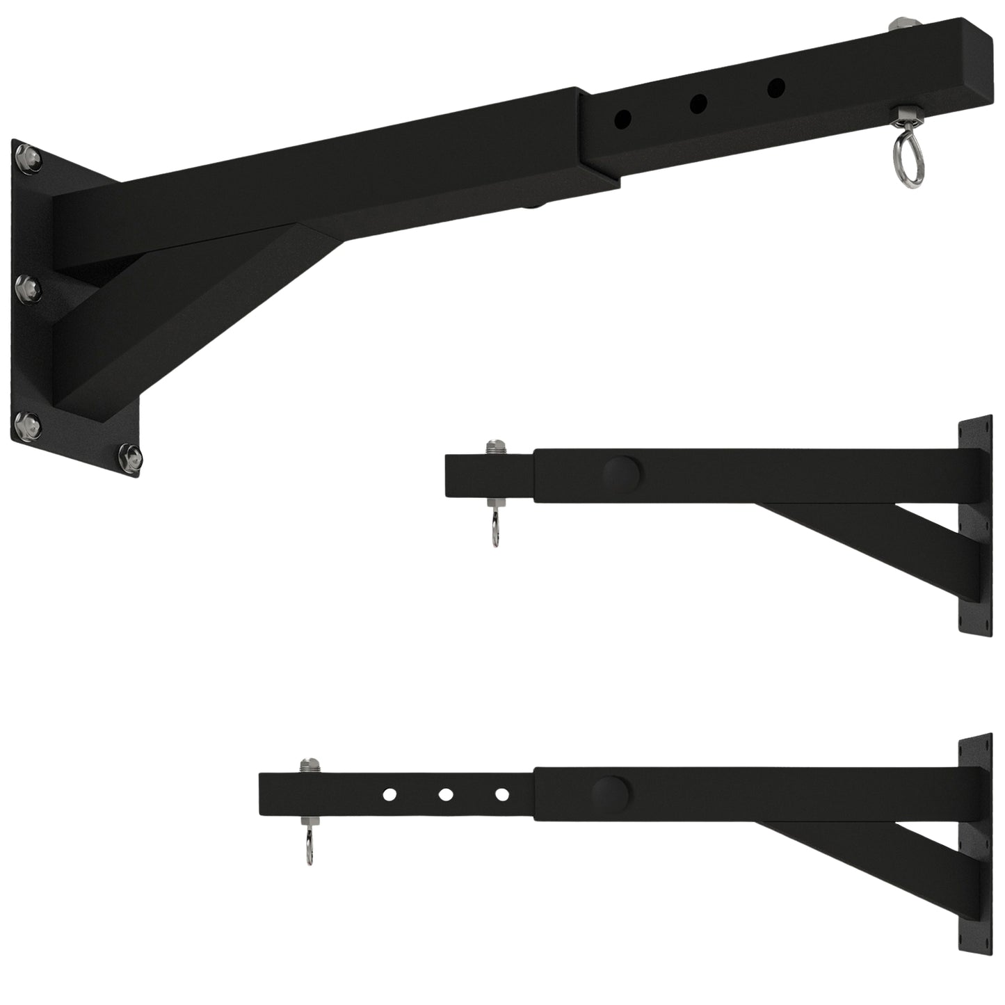 Adjustable wall-mounted box rack for heavy bags