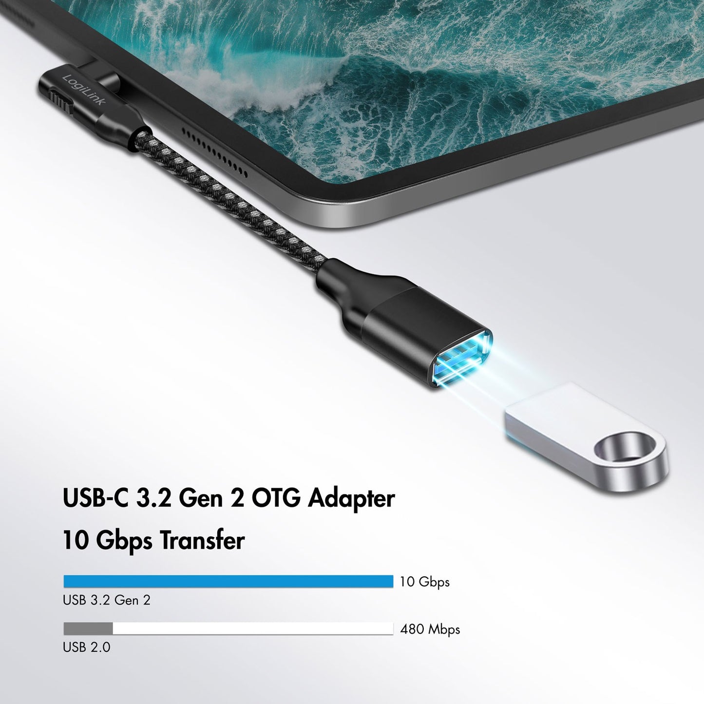 Angled USB-C cable USB 3.2 15W 0.2m