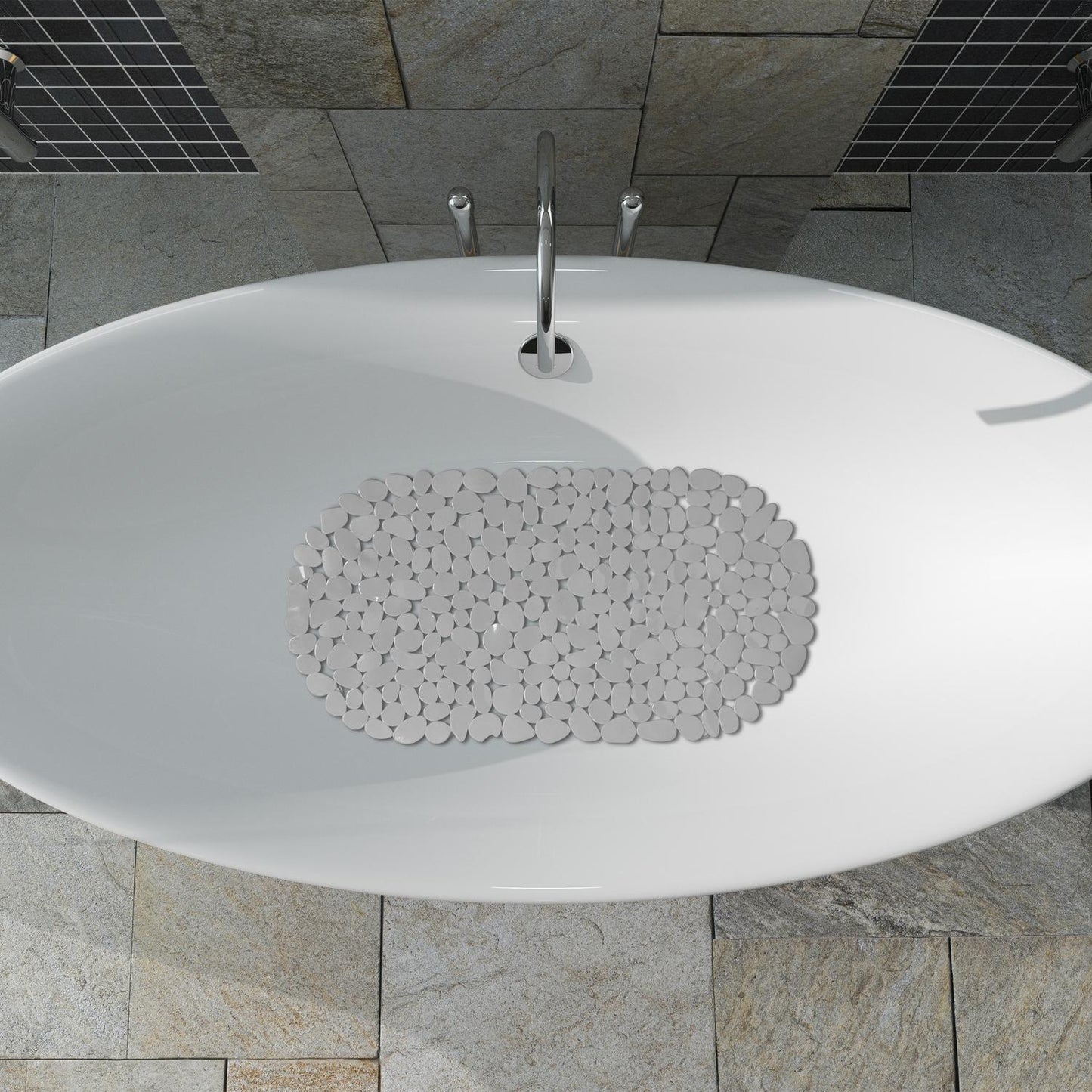 Anti-Slip Bath Mat Stone Design