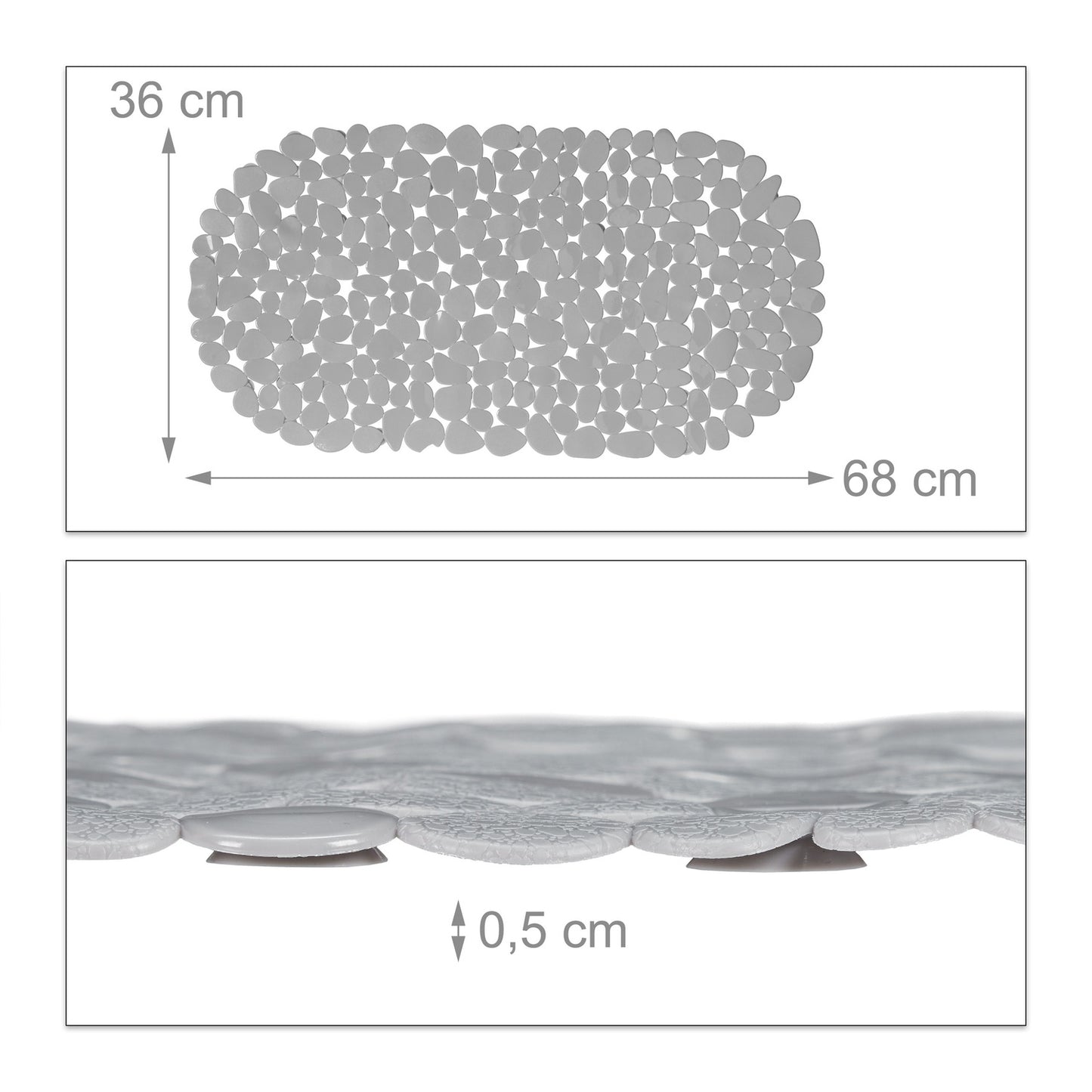 Anti-Slip Bath Mat Stone Design