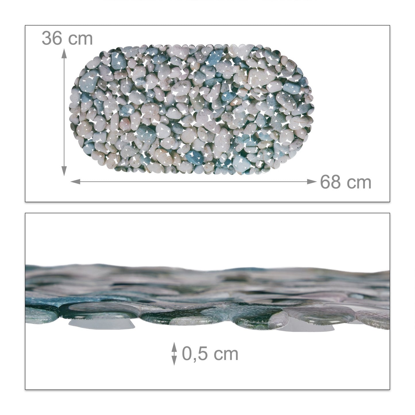 Anti-Slip Bath Mat Stone Design