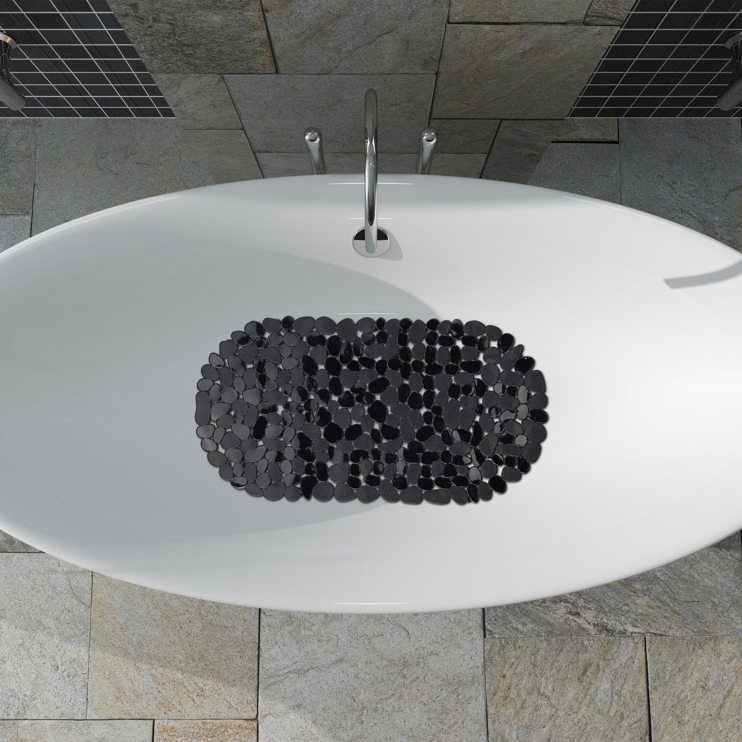 Anti-Slip Bath Mat Stone Design