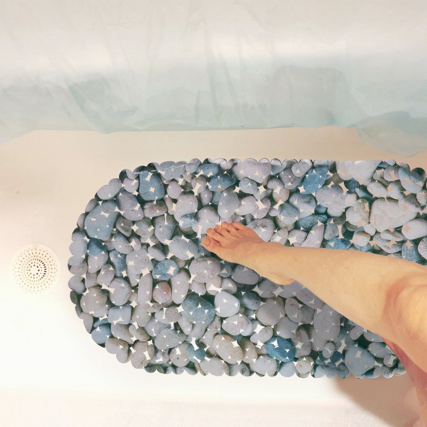 Anti-Slip Bath Mat Stone Design