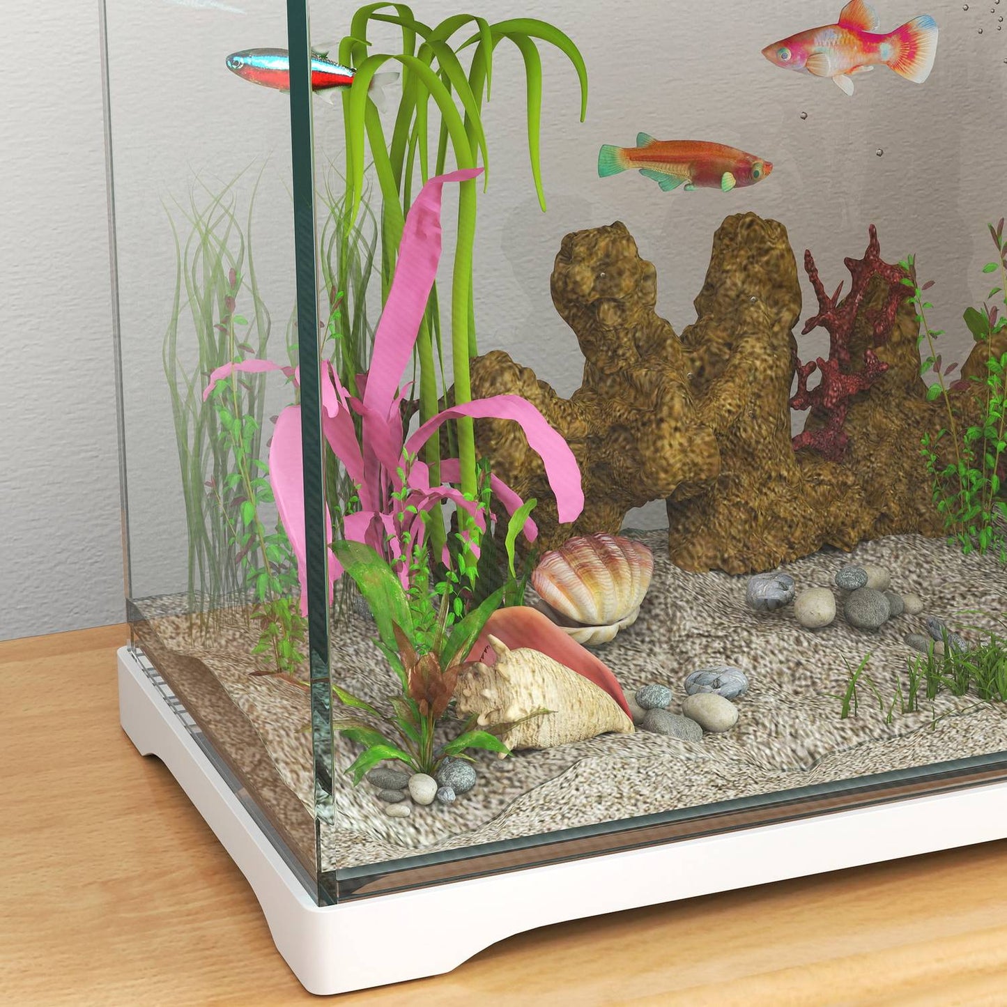Tropical Fish Tank with LED, Filter & Pump, 17L White