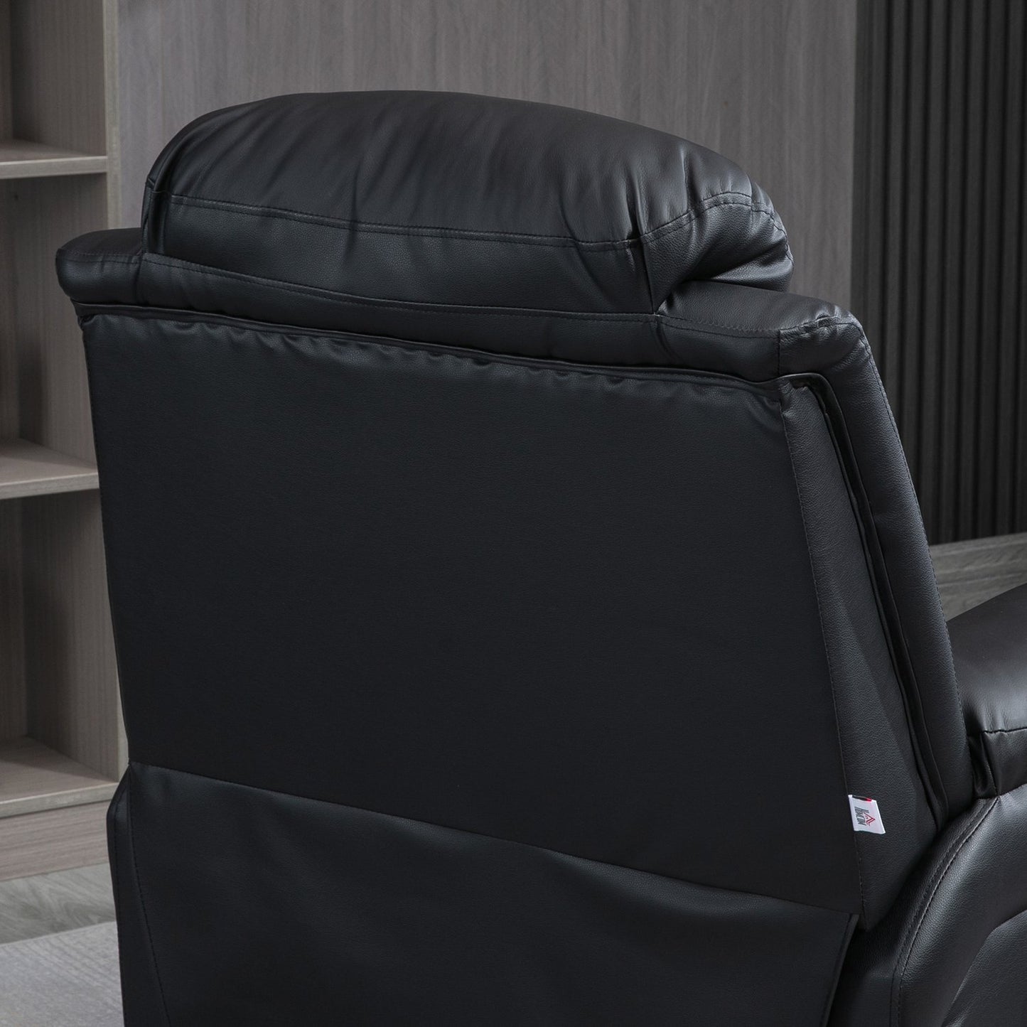 Electric recliner in faux leather with stand-up aid