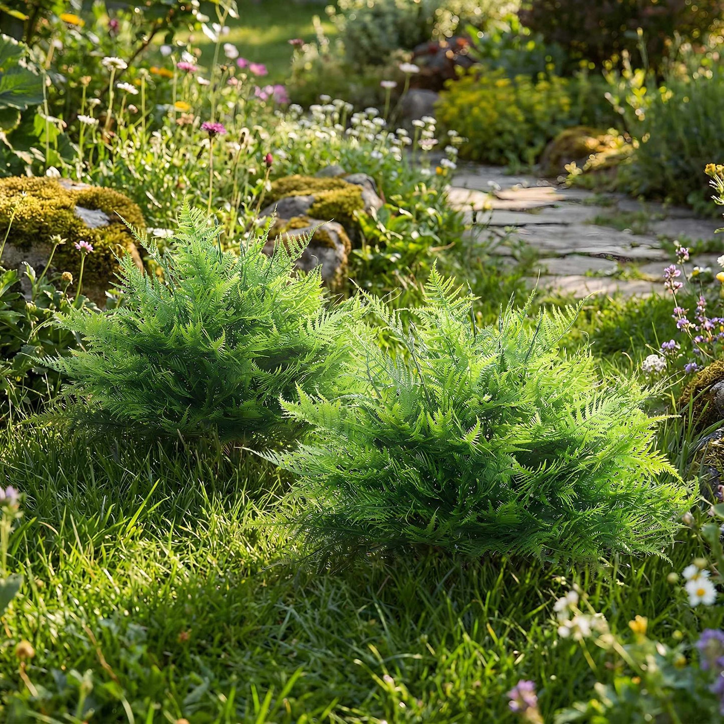 Artificial Boston Ferns, UV-Resistant, 2-Pack, 40x60 cm