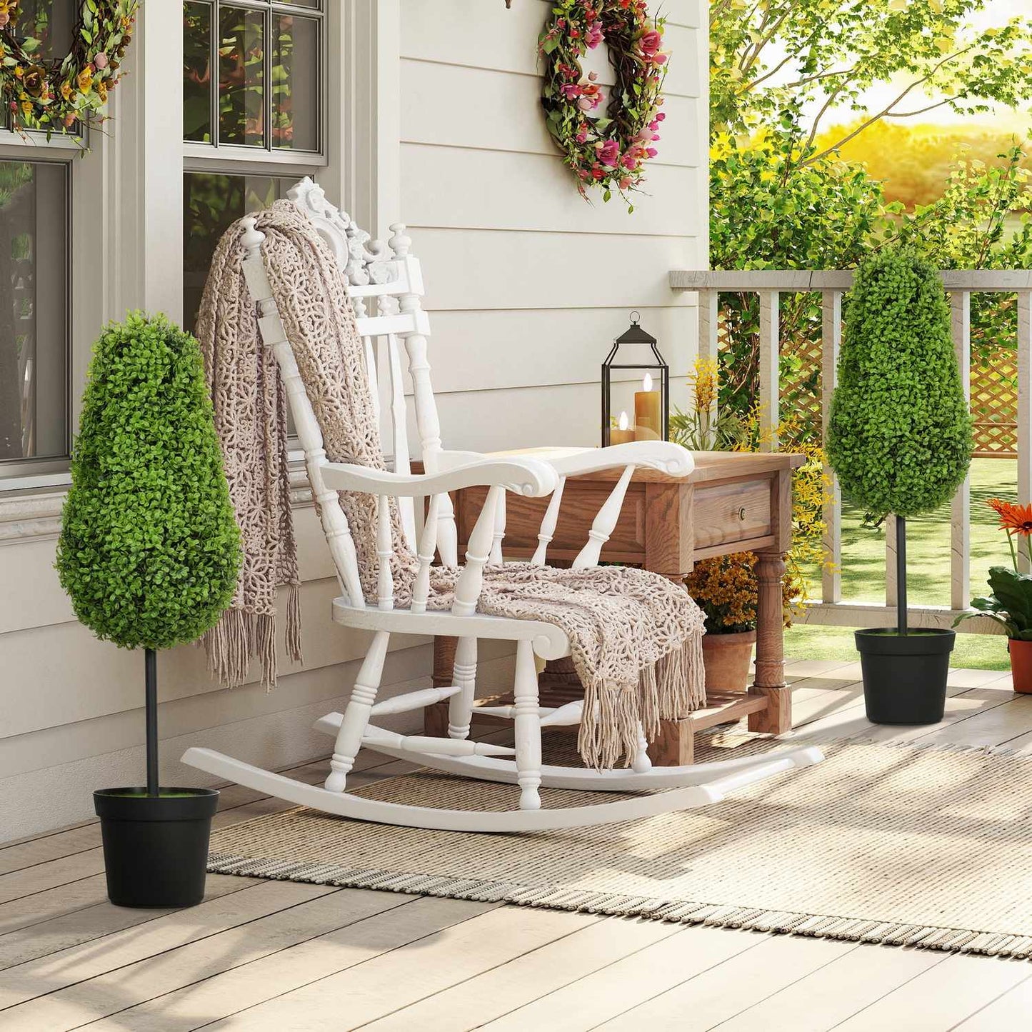 Artificial Boxwood Set, 90cm Teardrop Shape, UV-Resistant