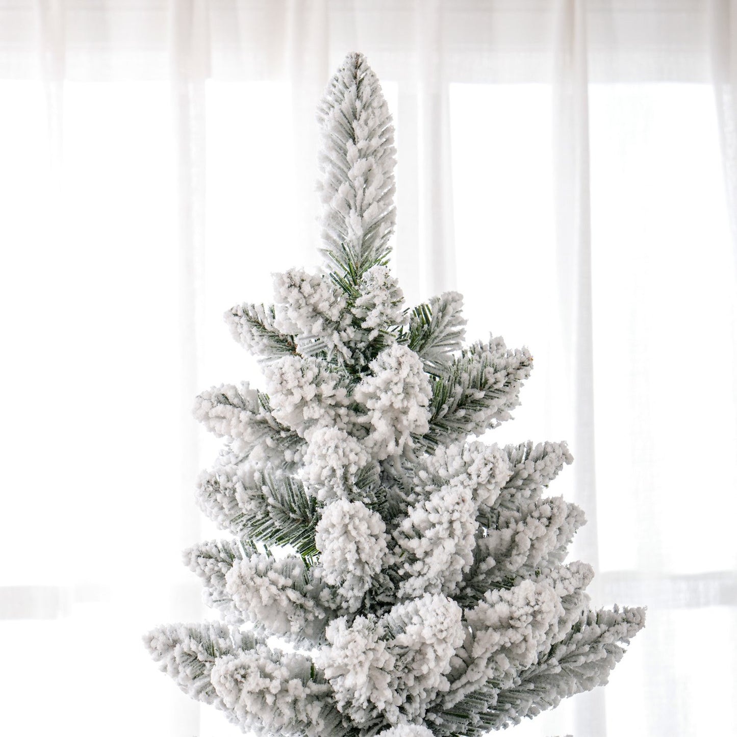 Artificial Christmas Tree, 210cm, Slim Design, Snow-Covered