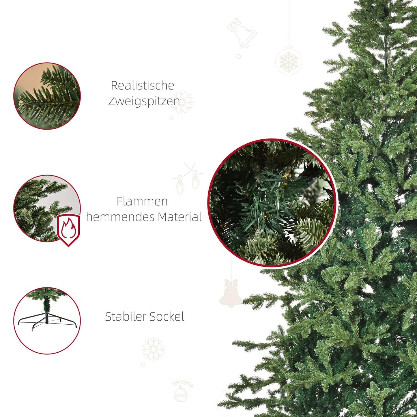 Artificial Christmas tree, 2.1M, PVC & PE, metal stand