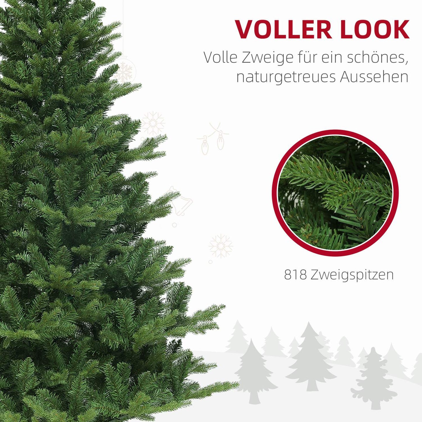Artificial Christmas tree, 180 cm high, indoor green, easy installation