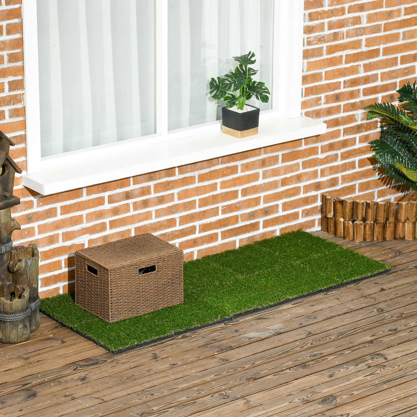 Artificial Grass Tiles - Pack of 10, 25mm, for garden use