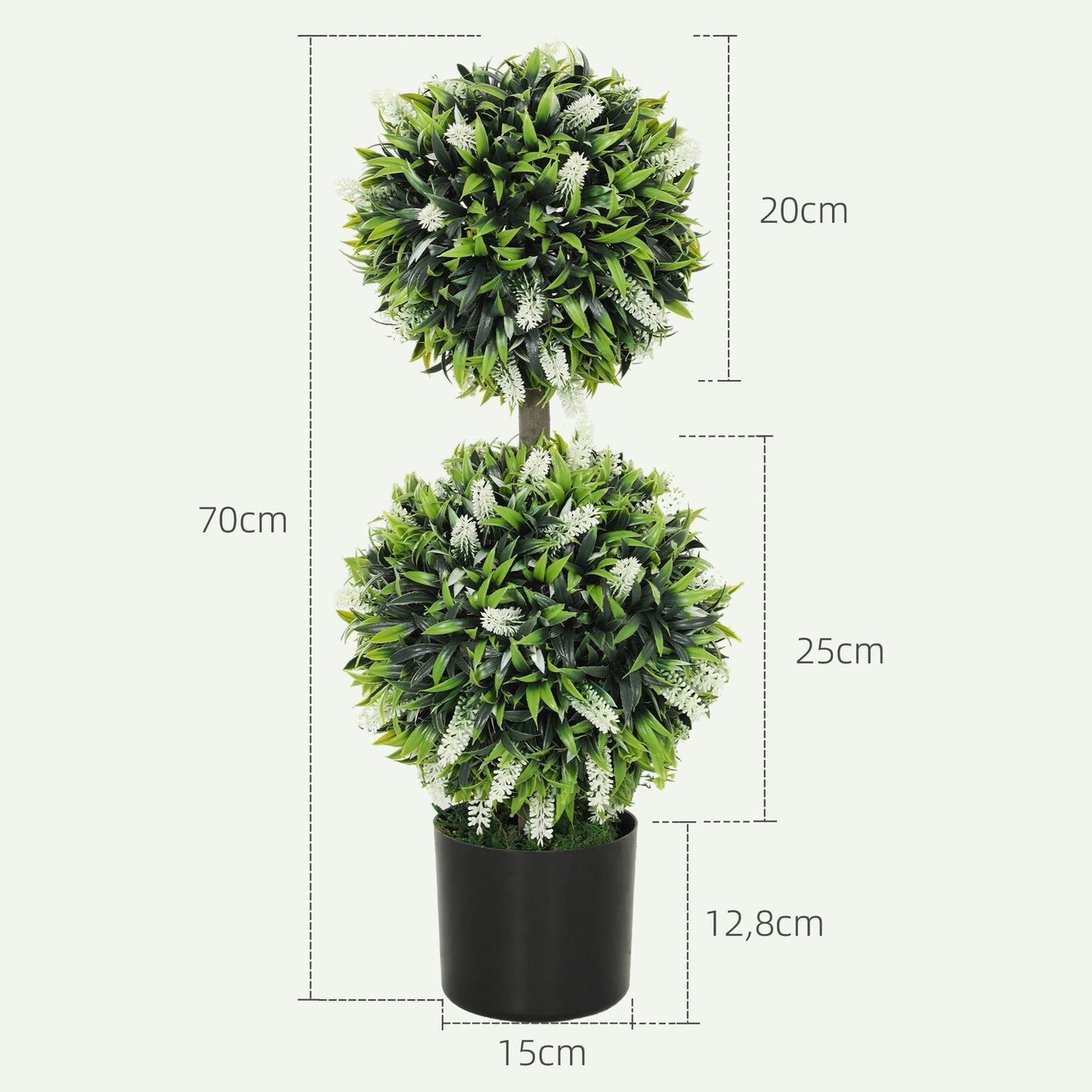 Artificial Lavender Trees, 70 cm, Set of 2, Indoor/Outdoor
