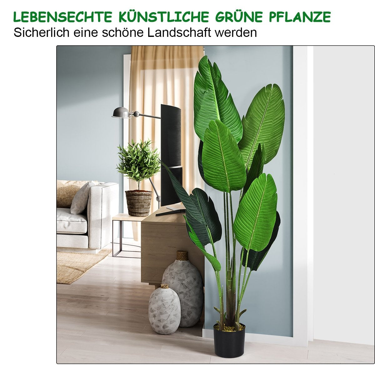 Artificial Plant Artificial Green Plant 160cm Tropical Palm Artificial Monstera Snake Plant