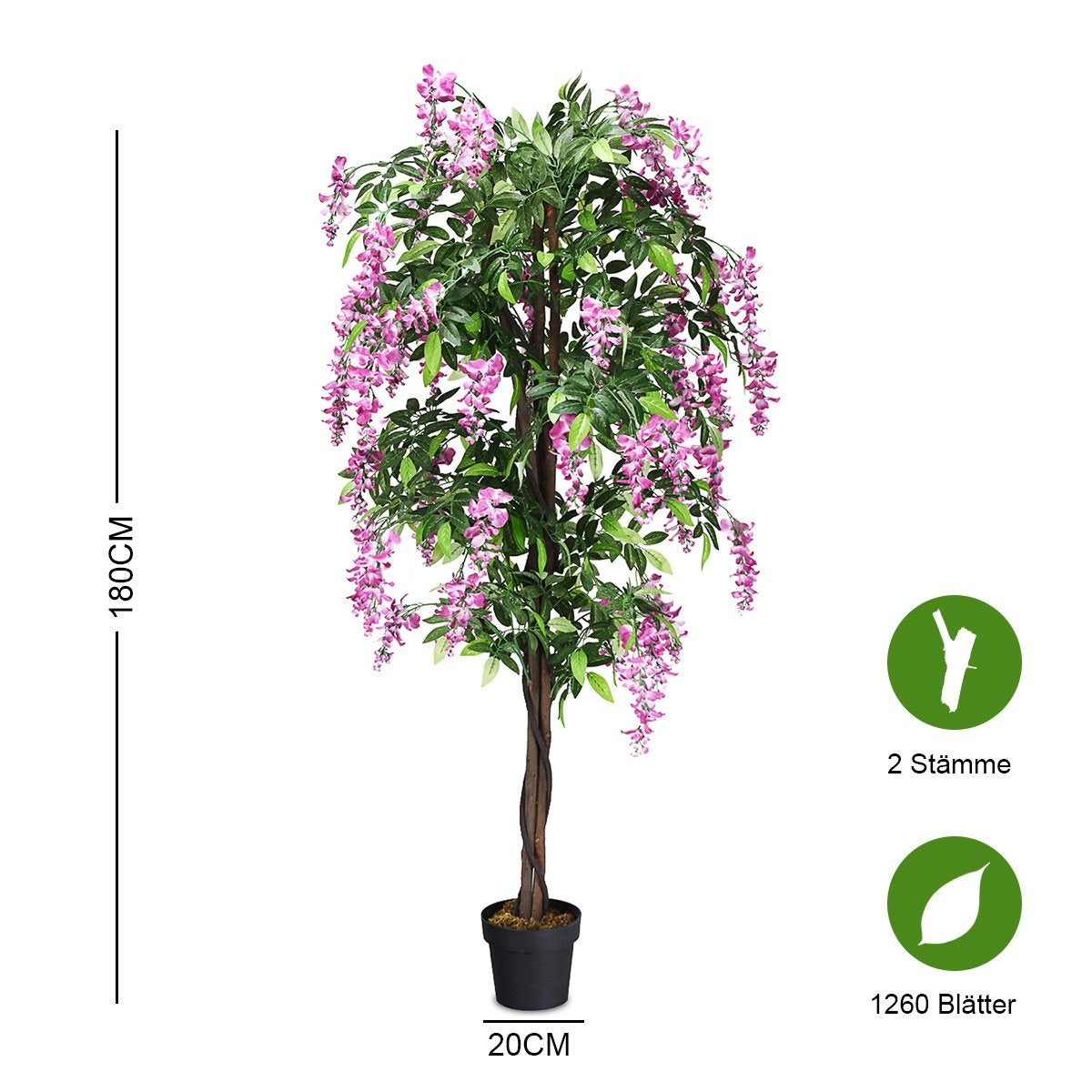 Artificial Plant Usable Artificial Palm Artificial Tree 180 cm Pink