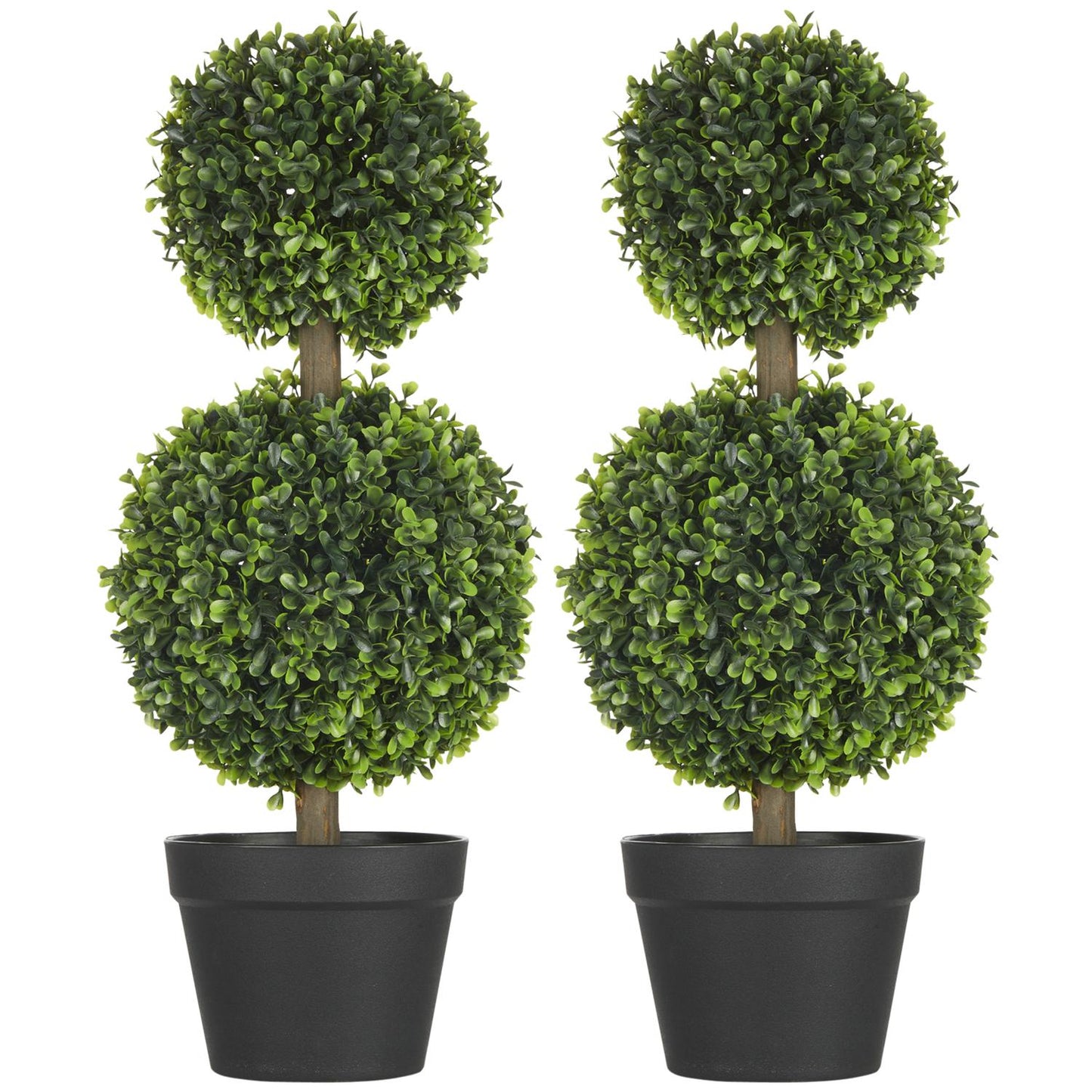 Boxwood artificial plants, set of 2 - 60 cm, UV resistant