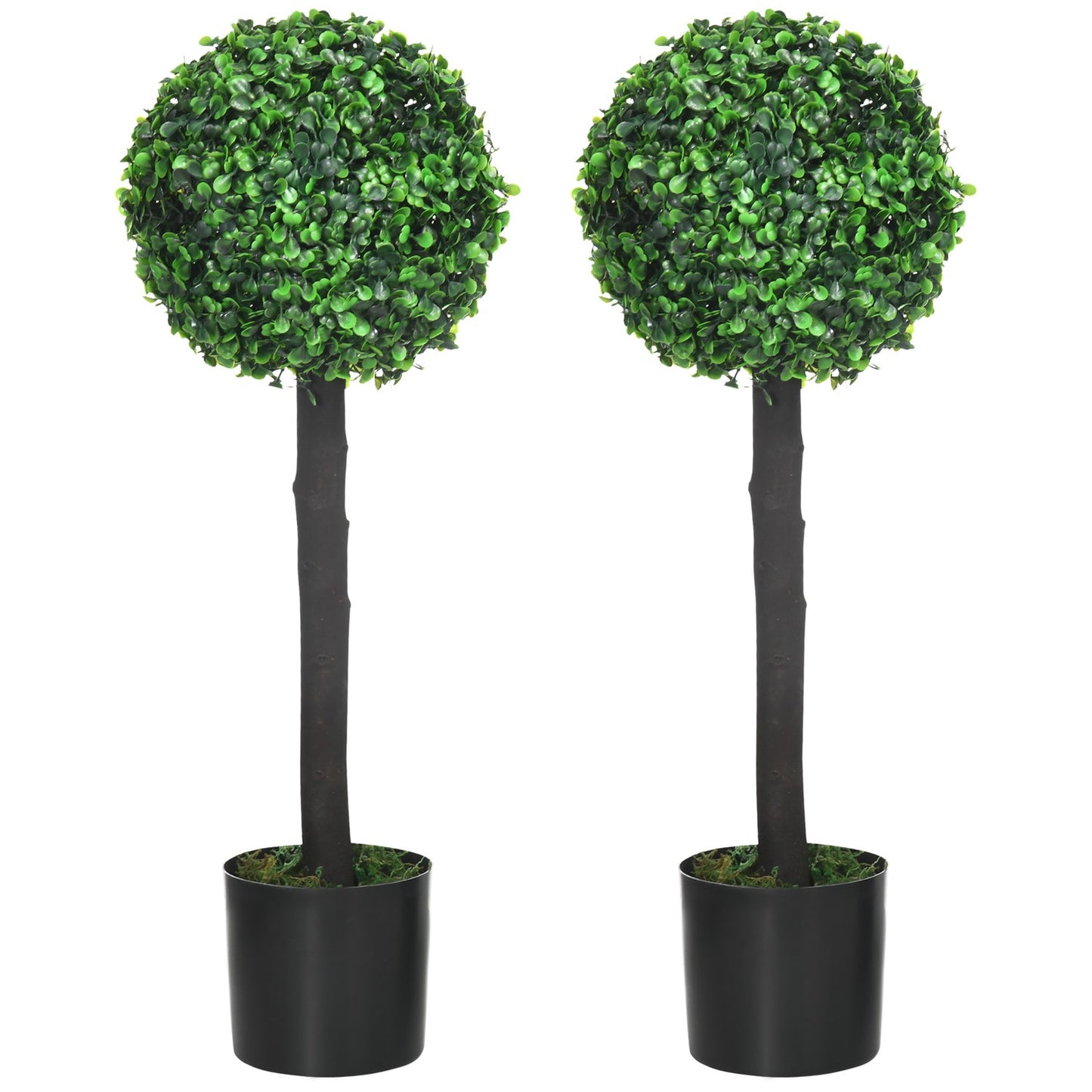 Artificial boxwood plants, UV resistant, 60 cm, set of 2