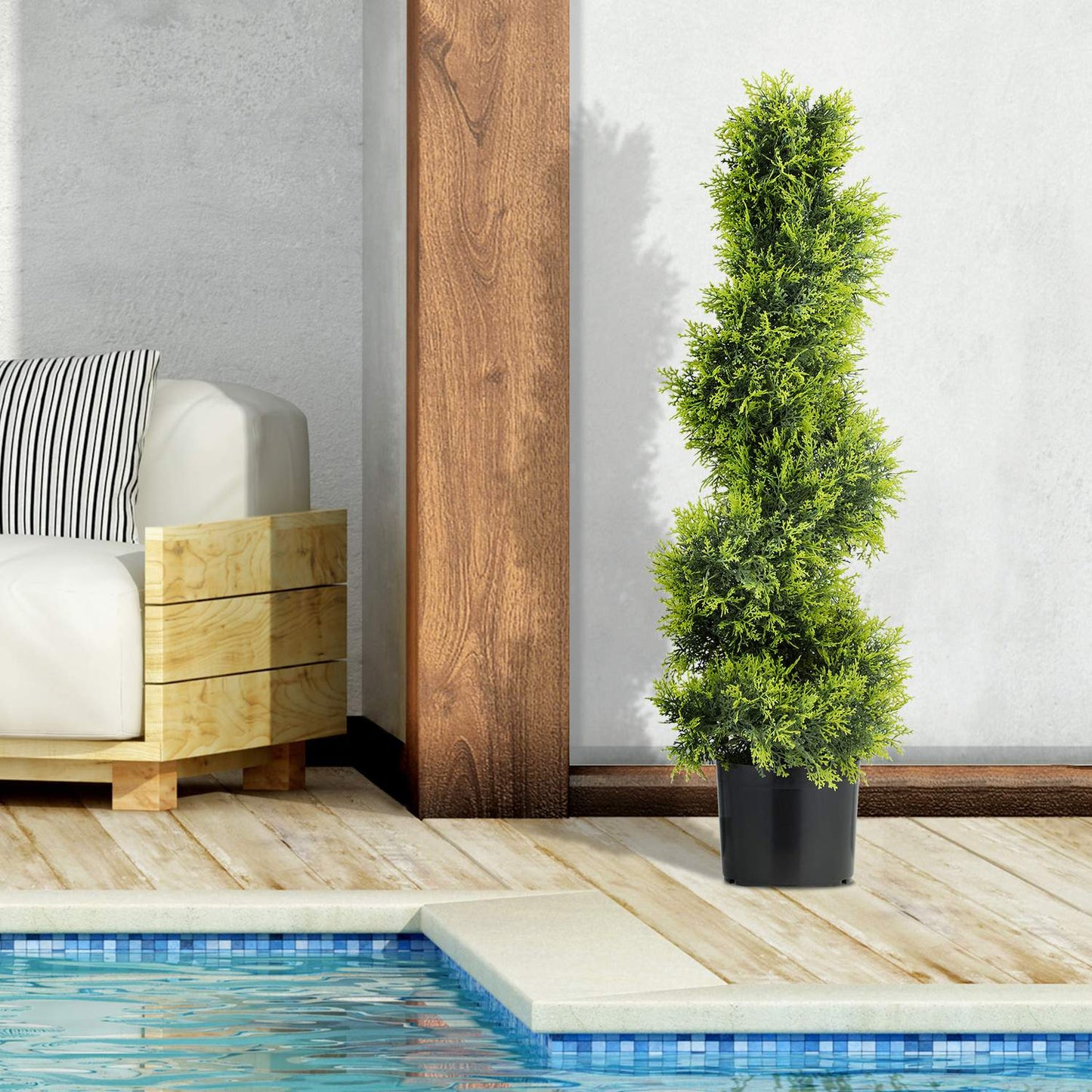 Artificial Spiral Topiary Tree, 90cm, UV-Resistant