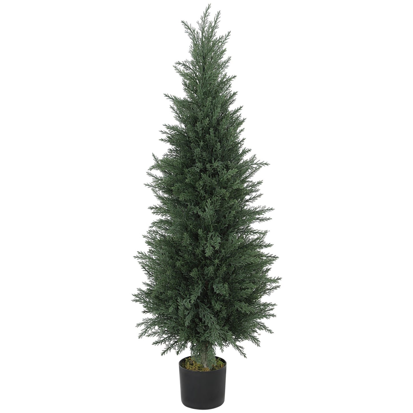 Artificial cypress plant, 638 plastic leaves, with pot, UV-resistant, green