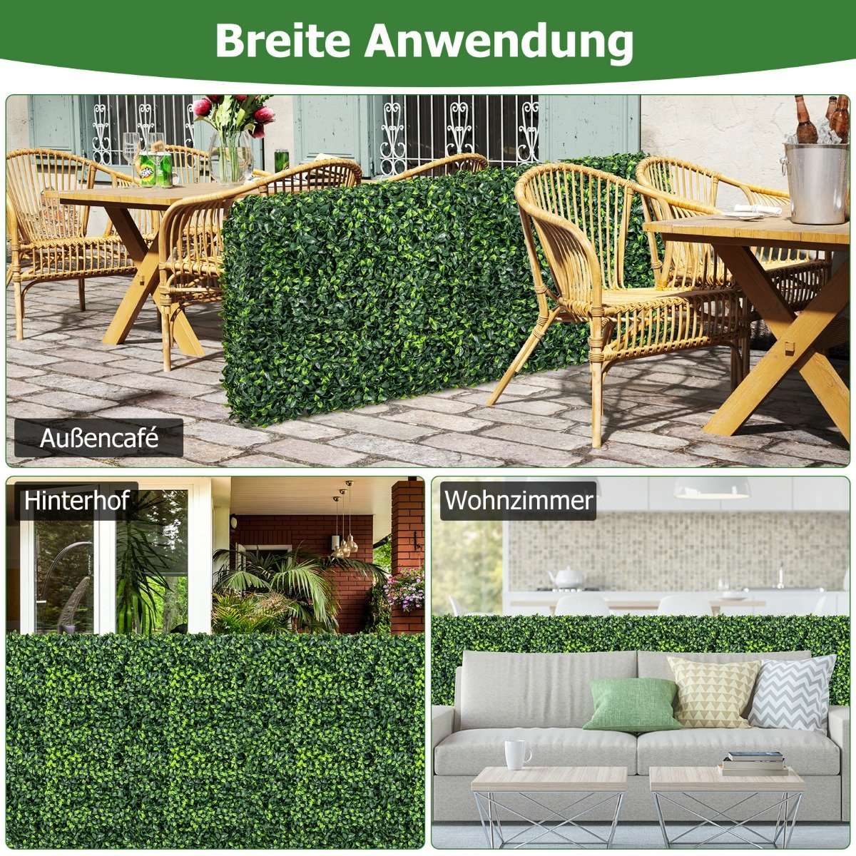 Artificial plant wall artificial plants floor-standing 92 x 38 x 86 cm ideal for indoor and outdoor