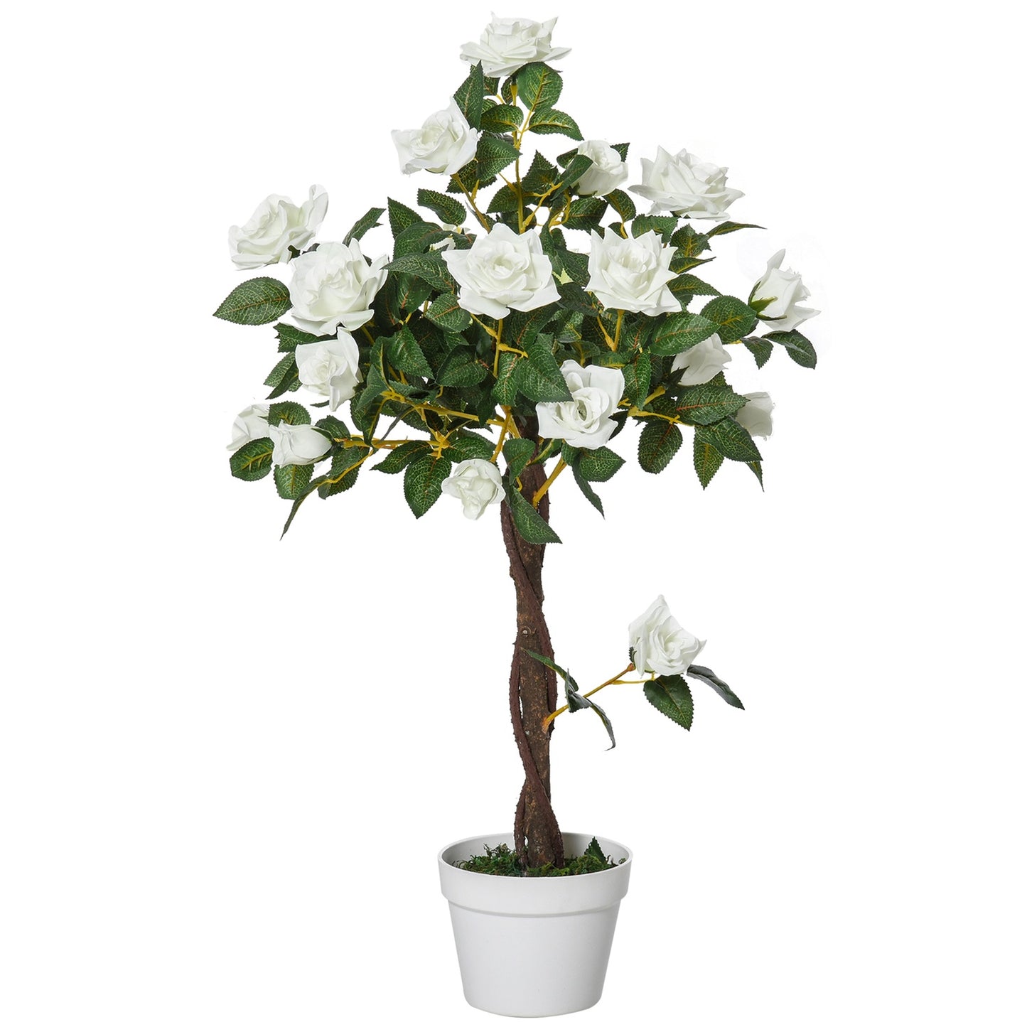 Large 90 cm artificial rose tree in pot for home decoration