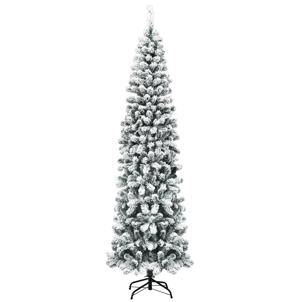 Artificial snow-covered Christmas tree with 461 branches measuring 225 cm