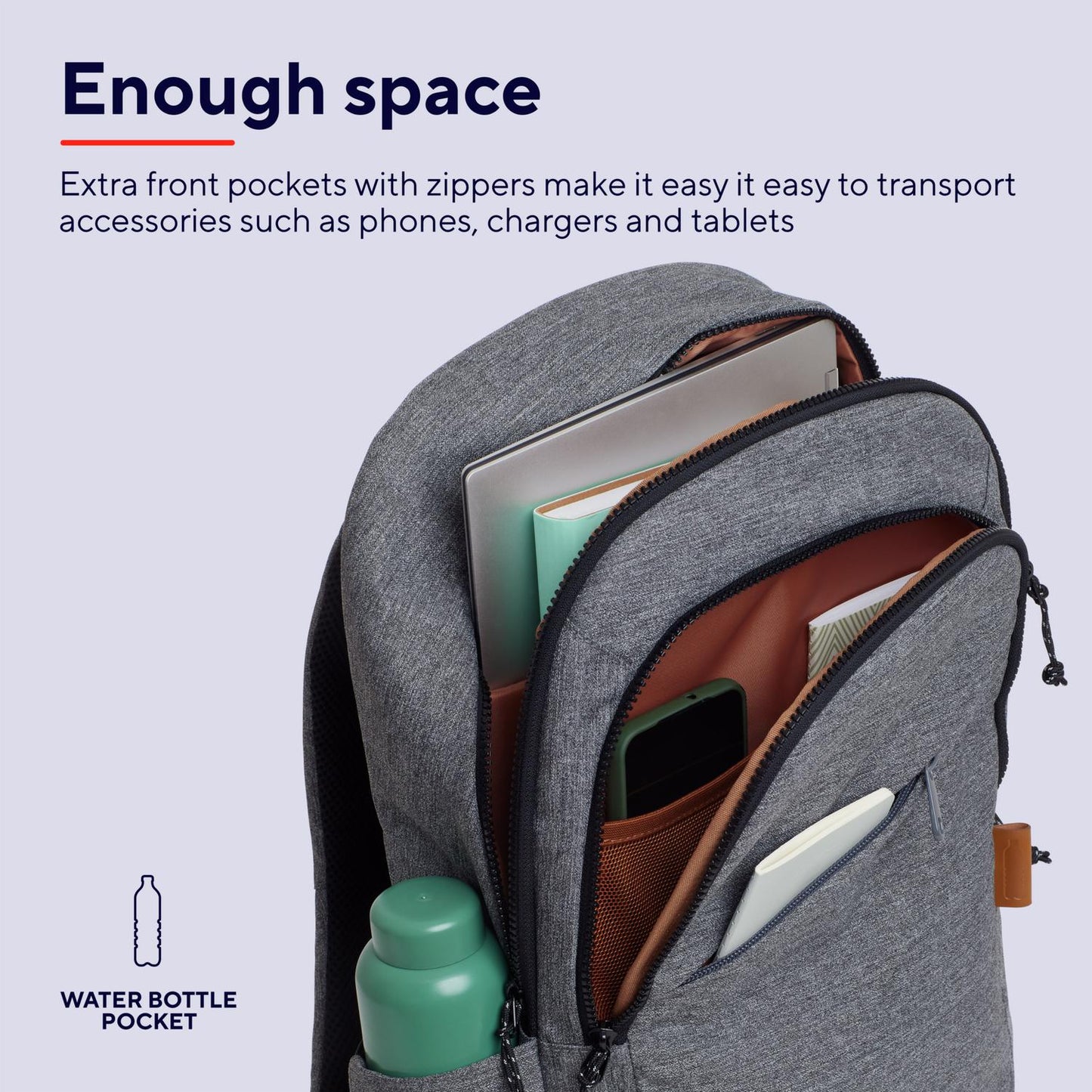 Avana Backpack for laptop Eco 16" Grey