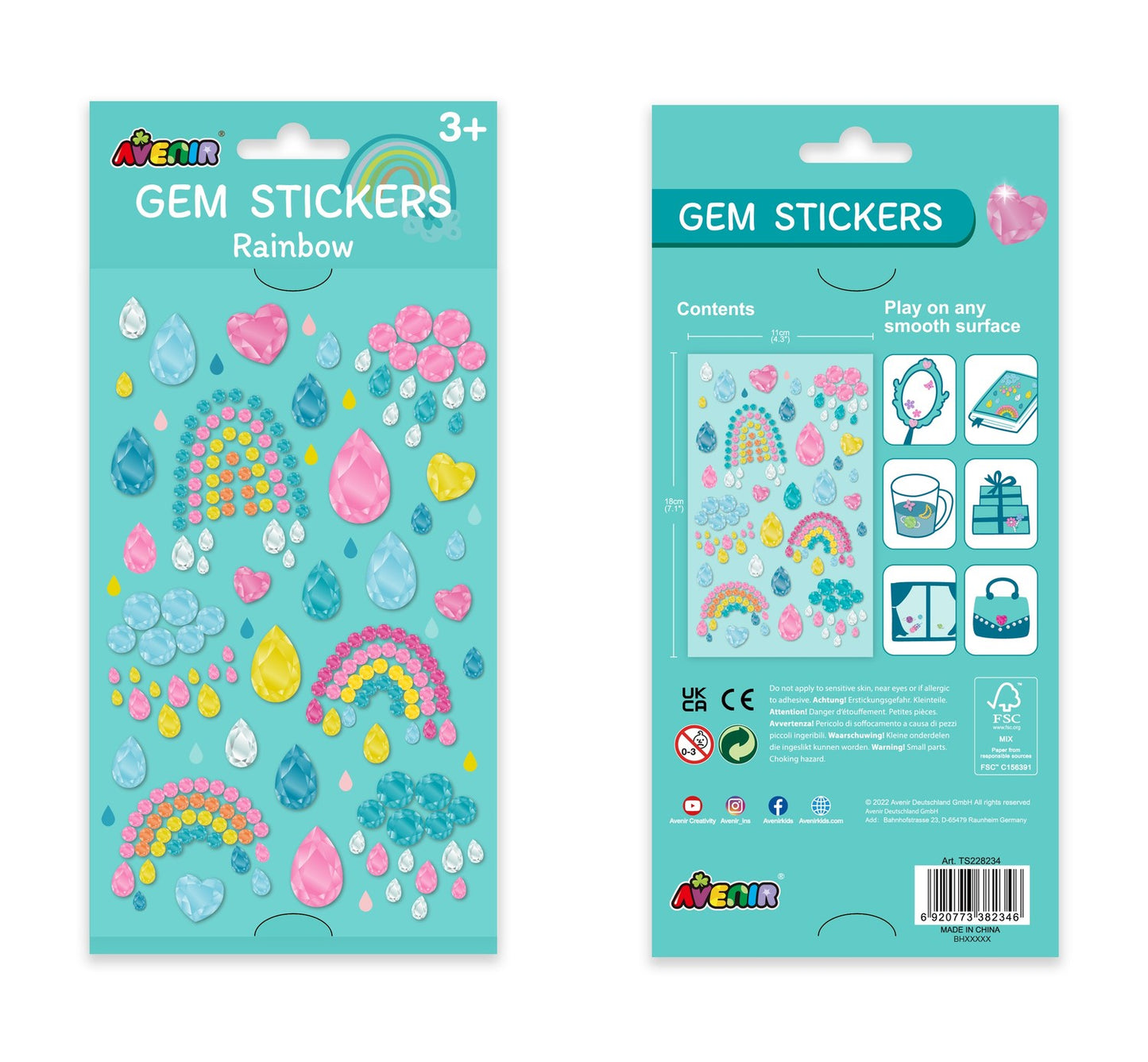 Avenir Gem Stickers Rainbow