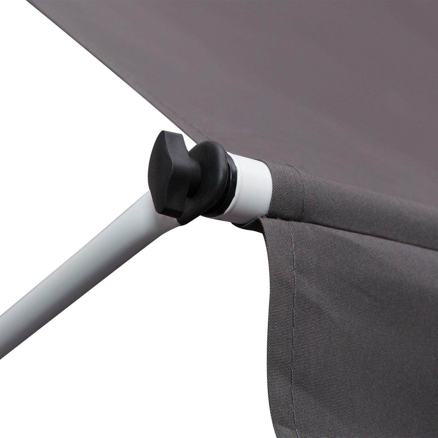Folding arm awning in aluminium, hand crank, 300x150Cm Grey