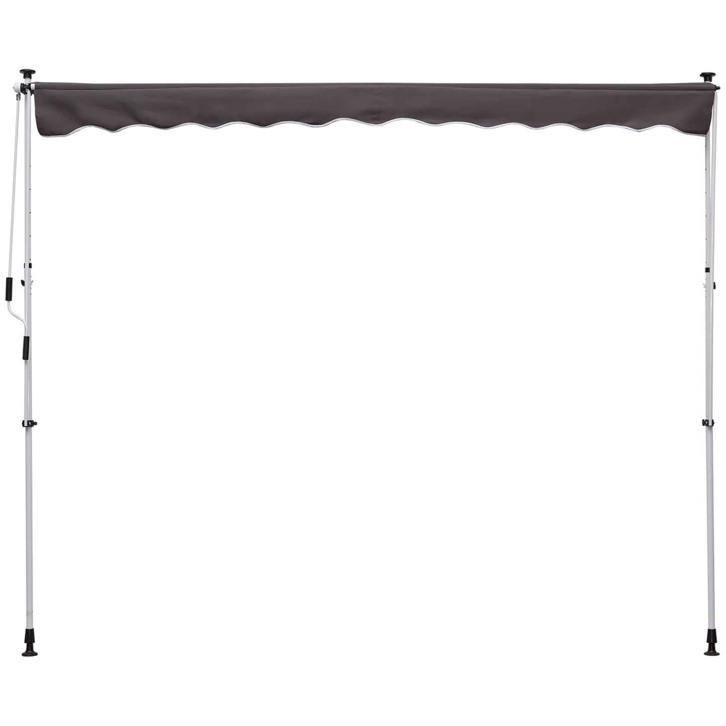 Folding arm awning in aluminium, hand crank, 300x150Cm Grey