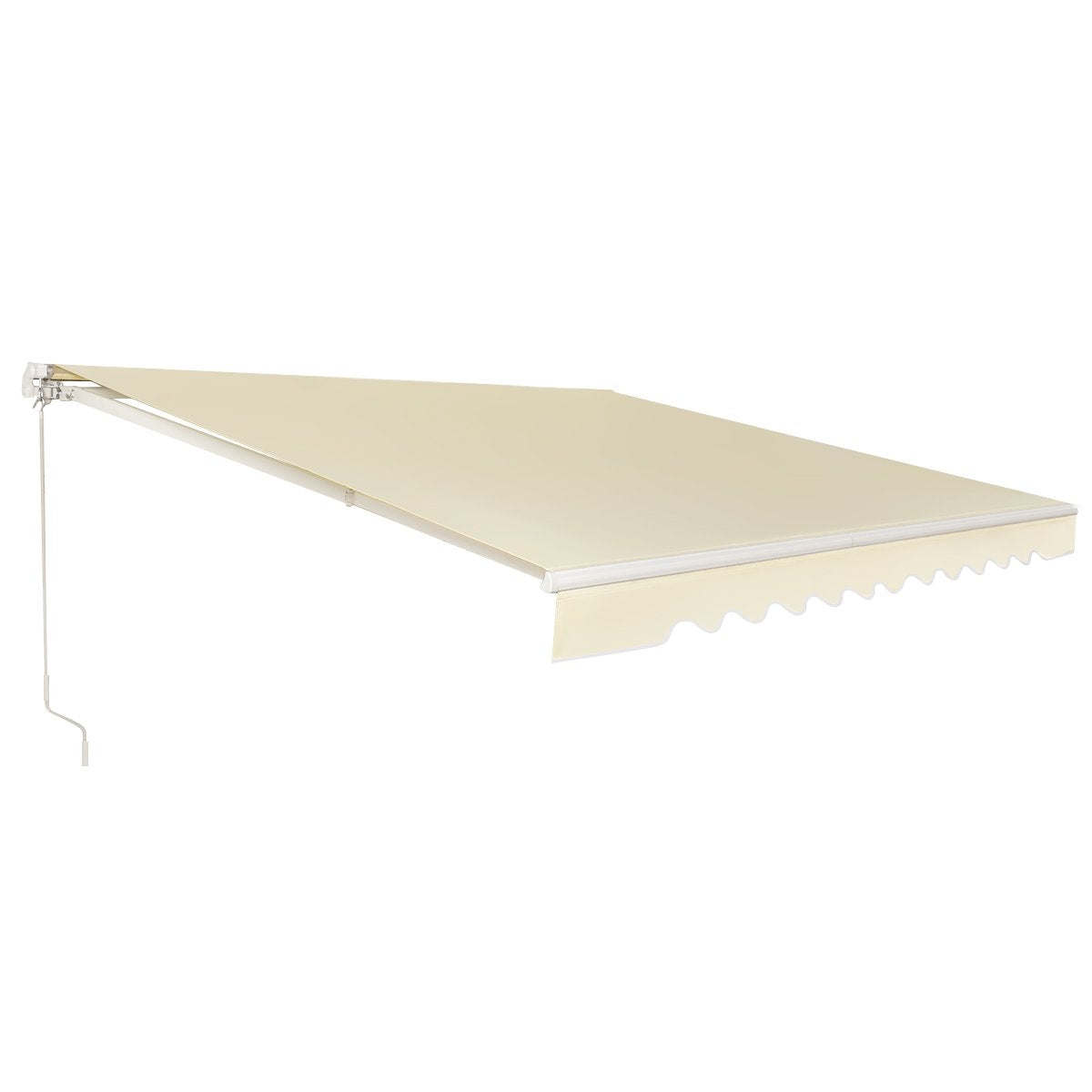 Awning with crank retractable awning aluminum patio sun protection 3 x 2.5 m beige