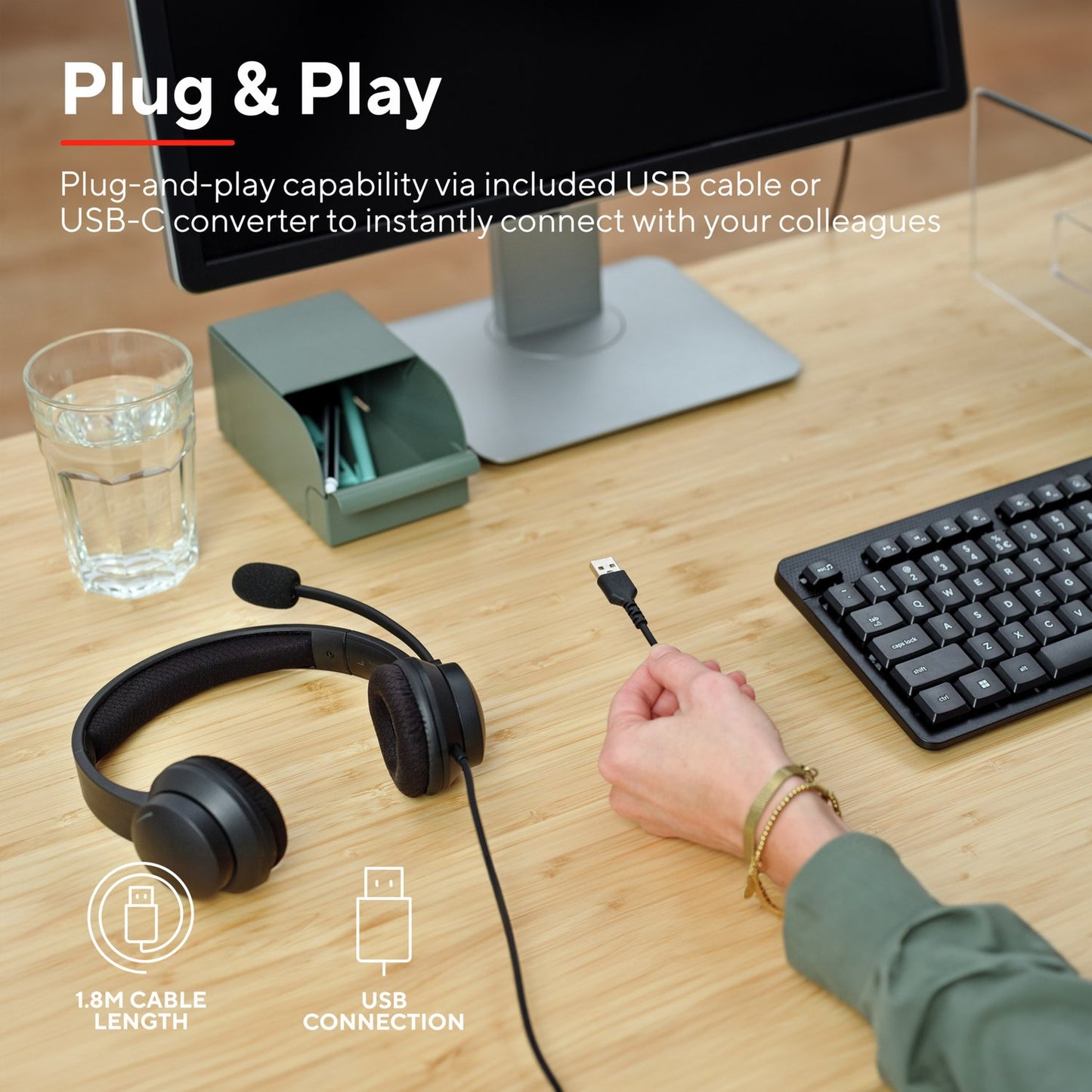Ayda PC headset ENC USB Black