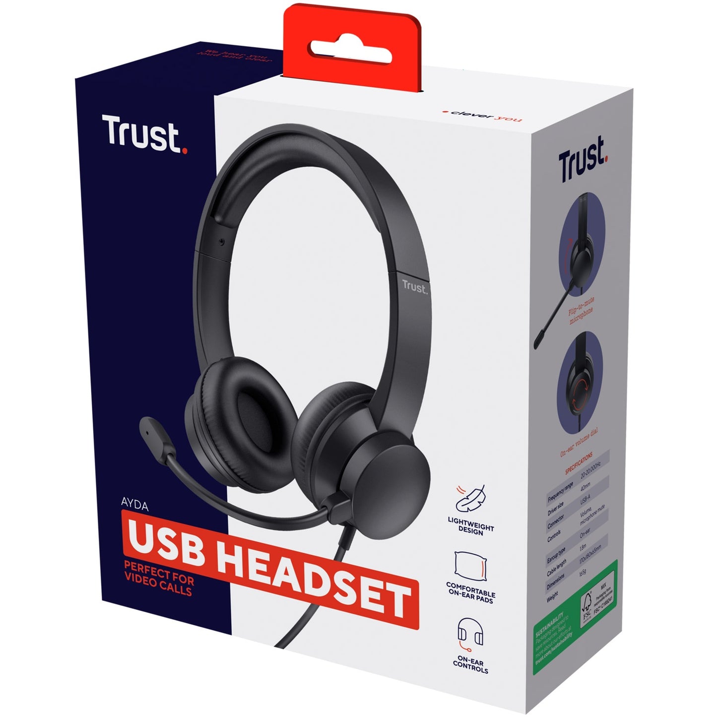 Ayda PC headset USB Black