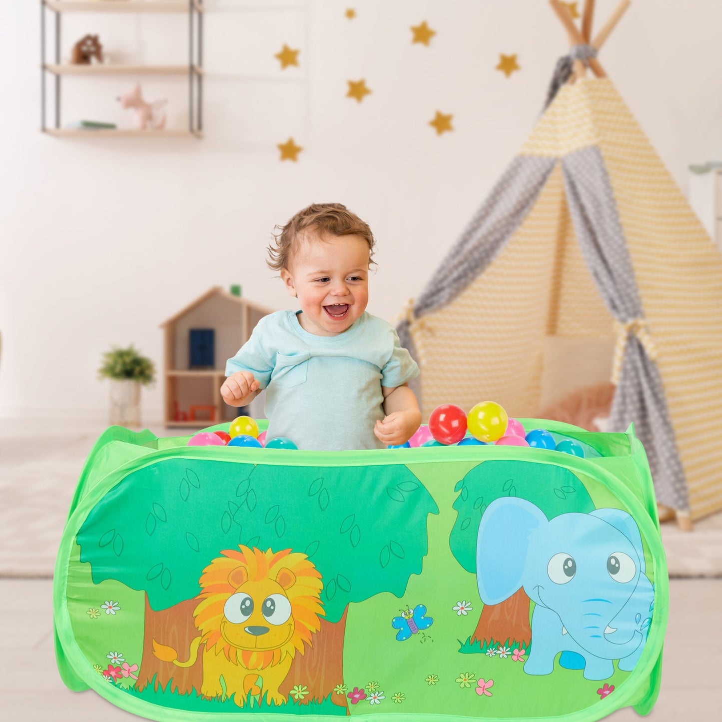 Baby ball bath jungle with 50 balls