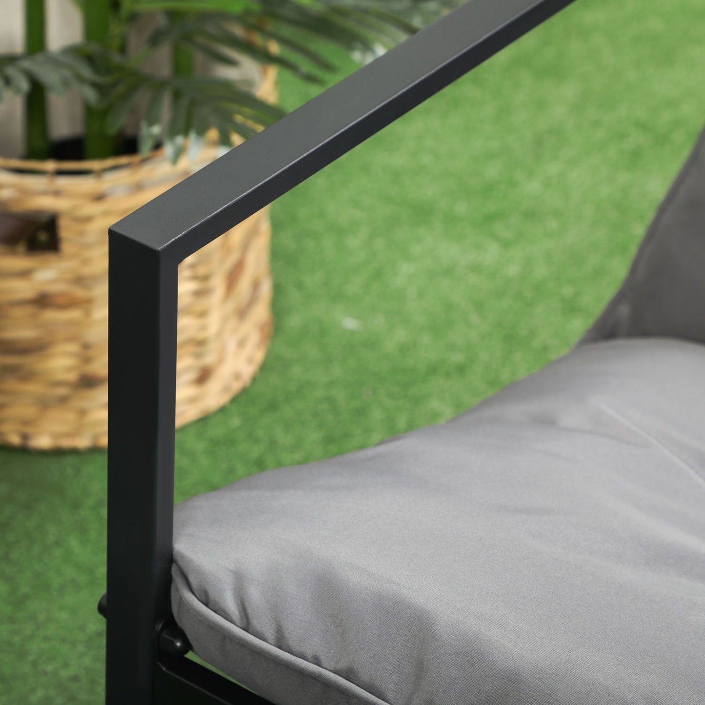 Outdoor lounge set with cushions - sofa, armchairs, table