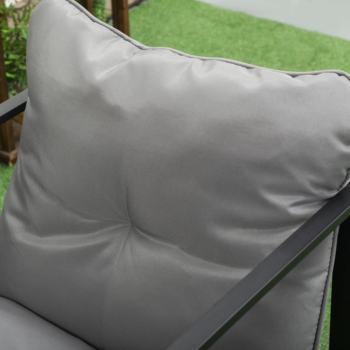 Outdoor lounge set with cushions - sofa, armchairs, table