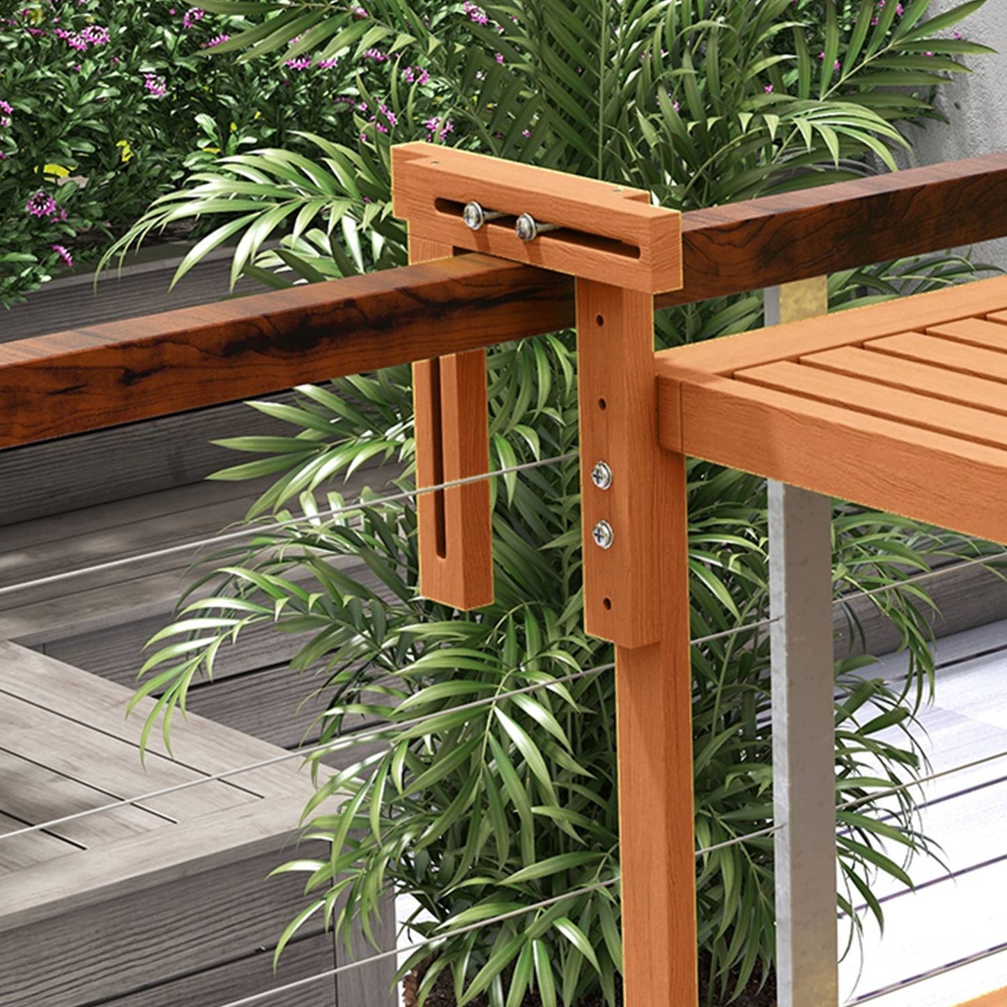 Folding balcony table, height adjustable, holds 20 kg