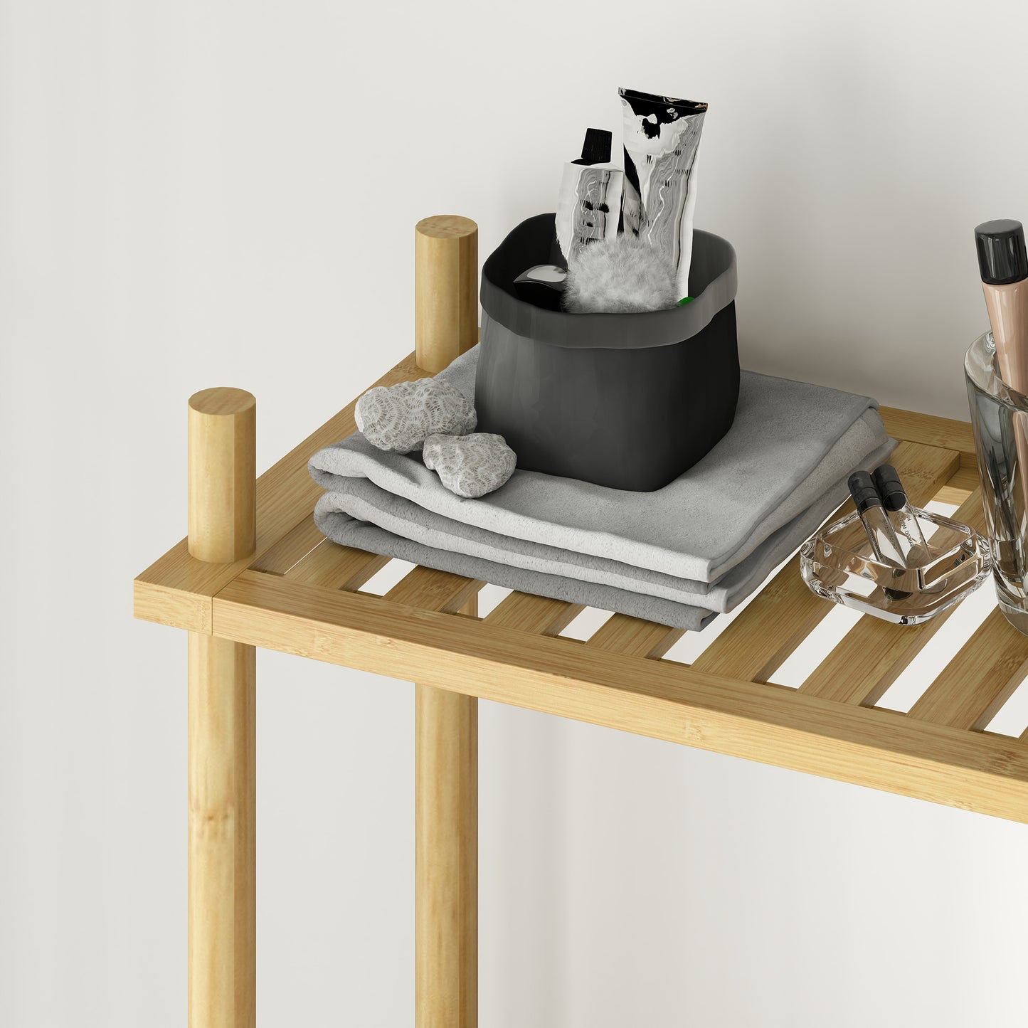 Bamboo Bathroom Shelf, 3-Tier Over-Toilet Organizer